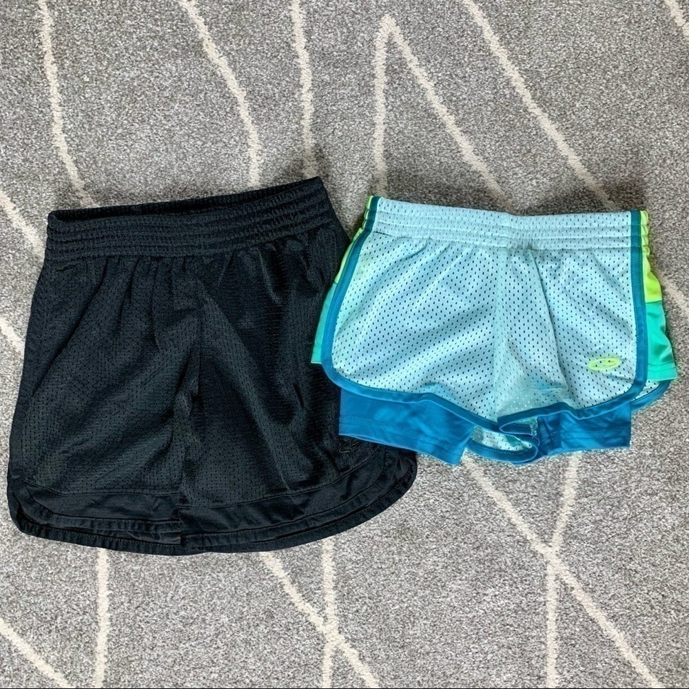 Champion Set of 2 Black Teal Mesh Athletic Shorts